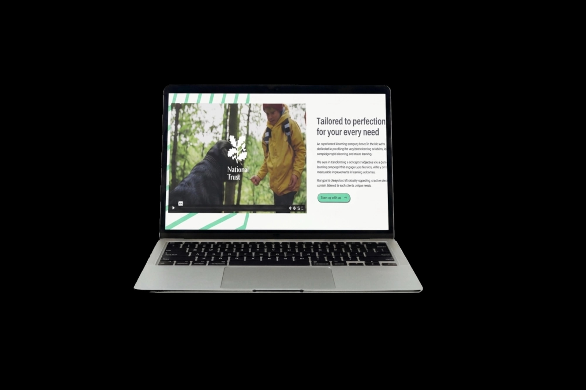 Laptop mockup illustrating bespoke eLearning content on screen